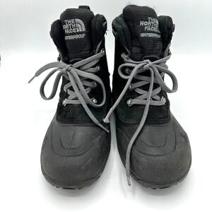 The North Face Heat Seeker Boot Youth Boy's 4 Black Suede Lace-Up Waterproof